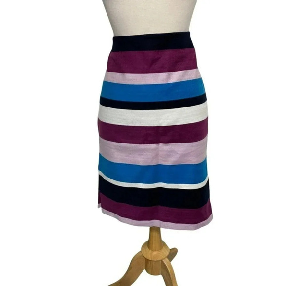 Loft 6 multicolor color block knee high double side‎ slit skirt - Picture 2 of 8